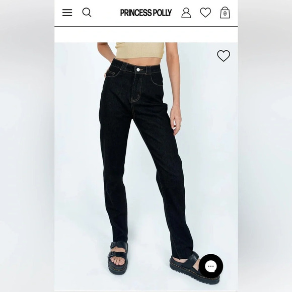 Princess Polly Jeans Women’s US 8 THE BREANNE 70S HIGH RISE JEAN BLACK NWT - Picture 4 of 10